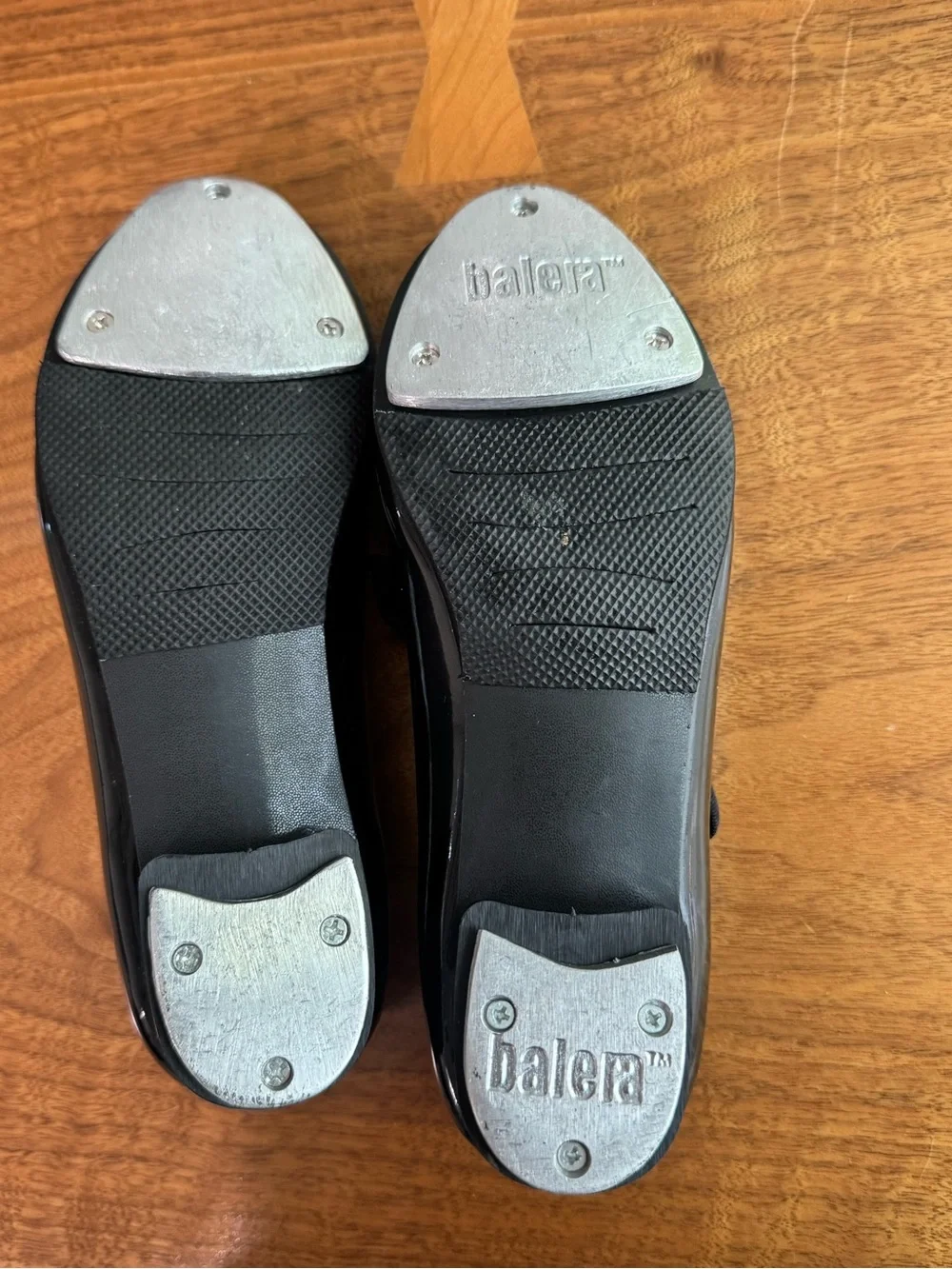 EUC Balera Kids Black Patent Lace Up Tap Dance Shoes Size 2A